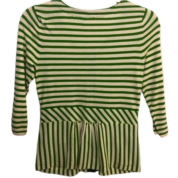 Anthropologie Moth Green & White Zipper Cardigan Size Small/P Well loved item! - Picture 3 of 9